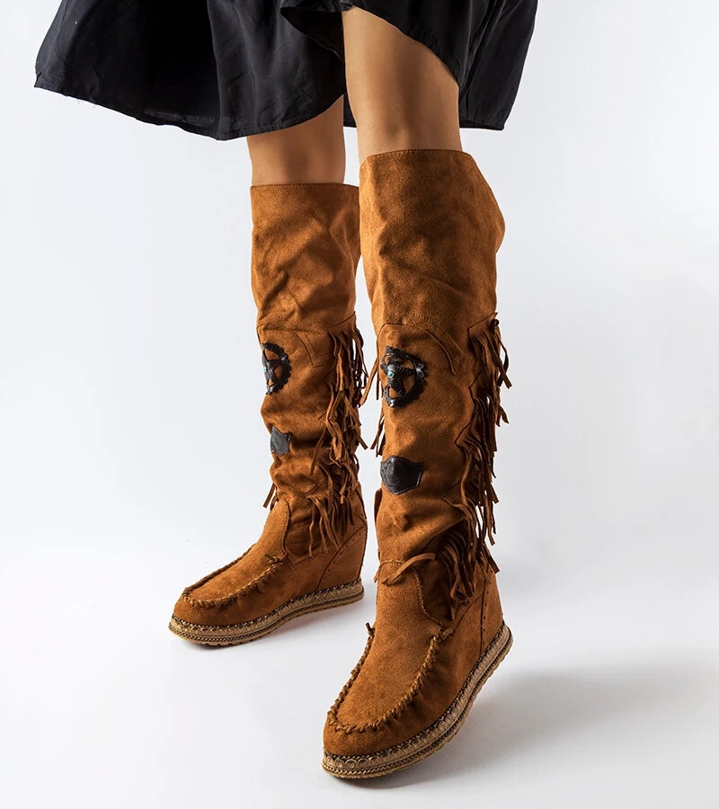 Cizme maro Cascia pe tocuri