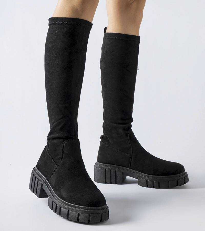 Traperi negri lungi de șosete Donnino.