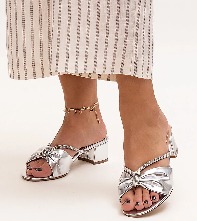 Pantofi cu toc înalt decorati cu zirconiu Anbrani