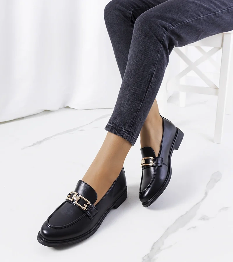 Mocasini negri pentru femei Neder