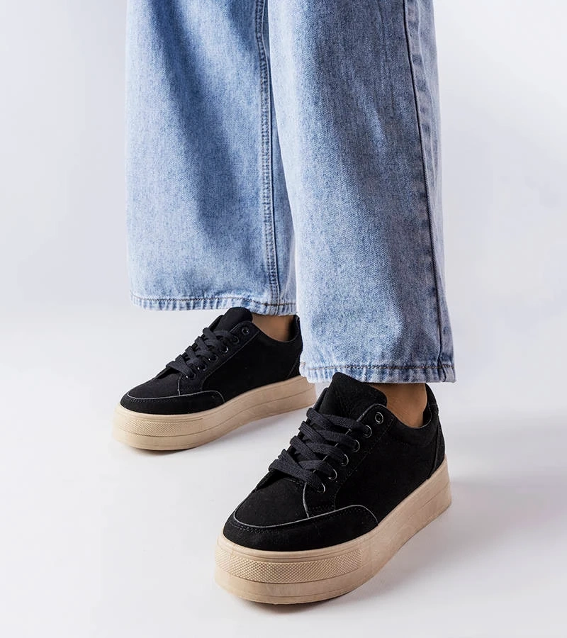 Adidași negri cu platformă de Amathymes