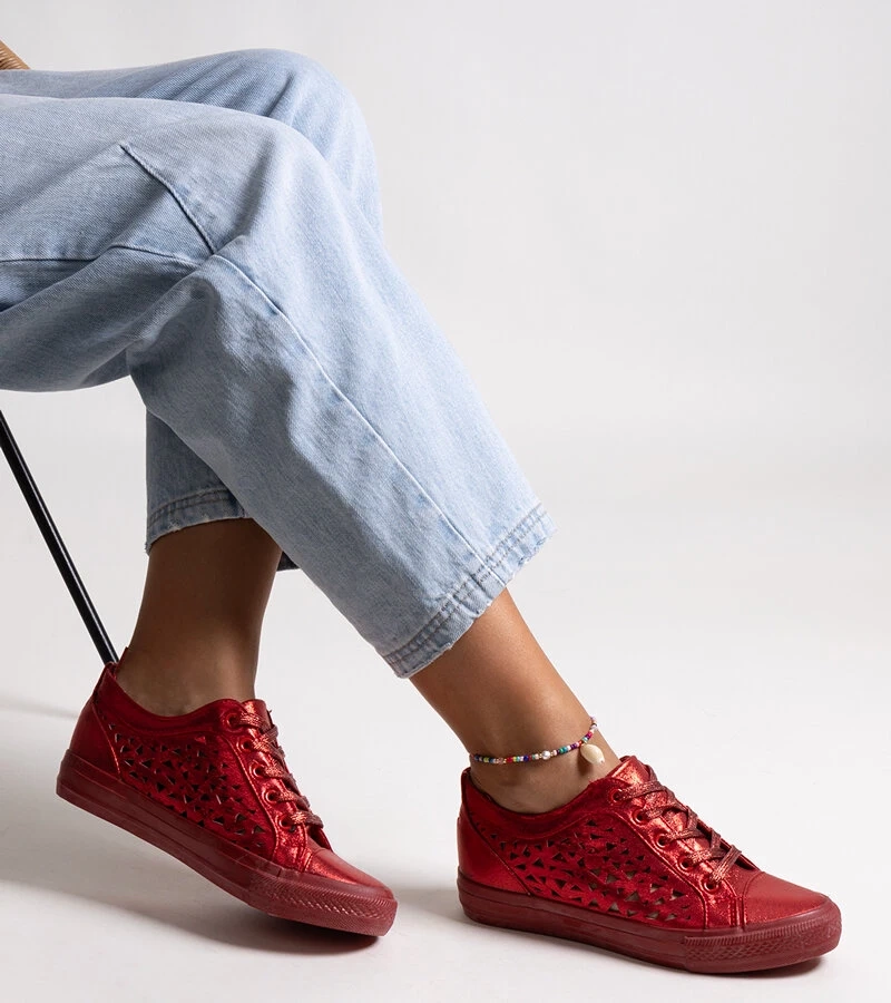 Teniși roșii perforați Safune