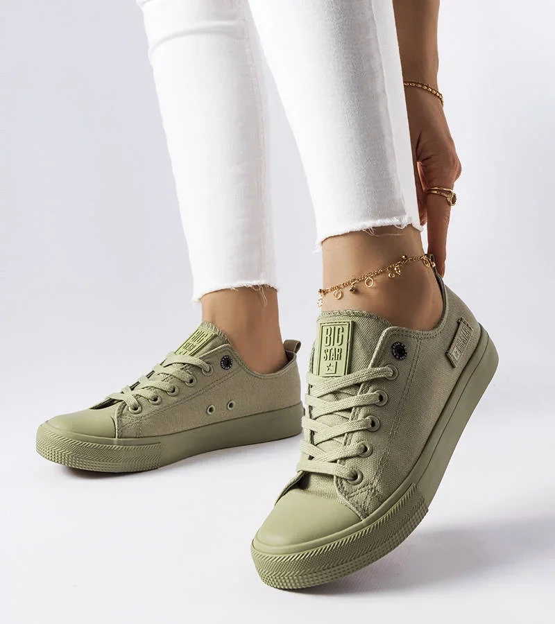 Pantofi de sport din material textil de culoare verde Big Star LL274028