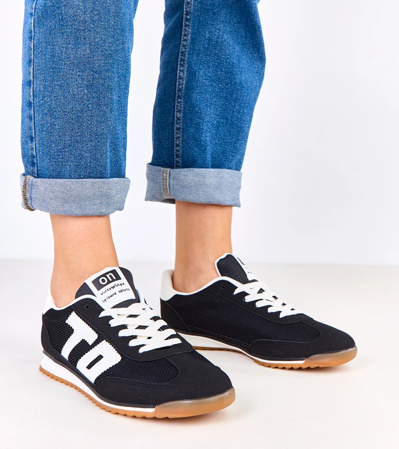 Adidași sport negri cu elemente albe Ainslie