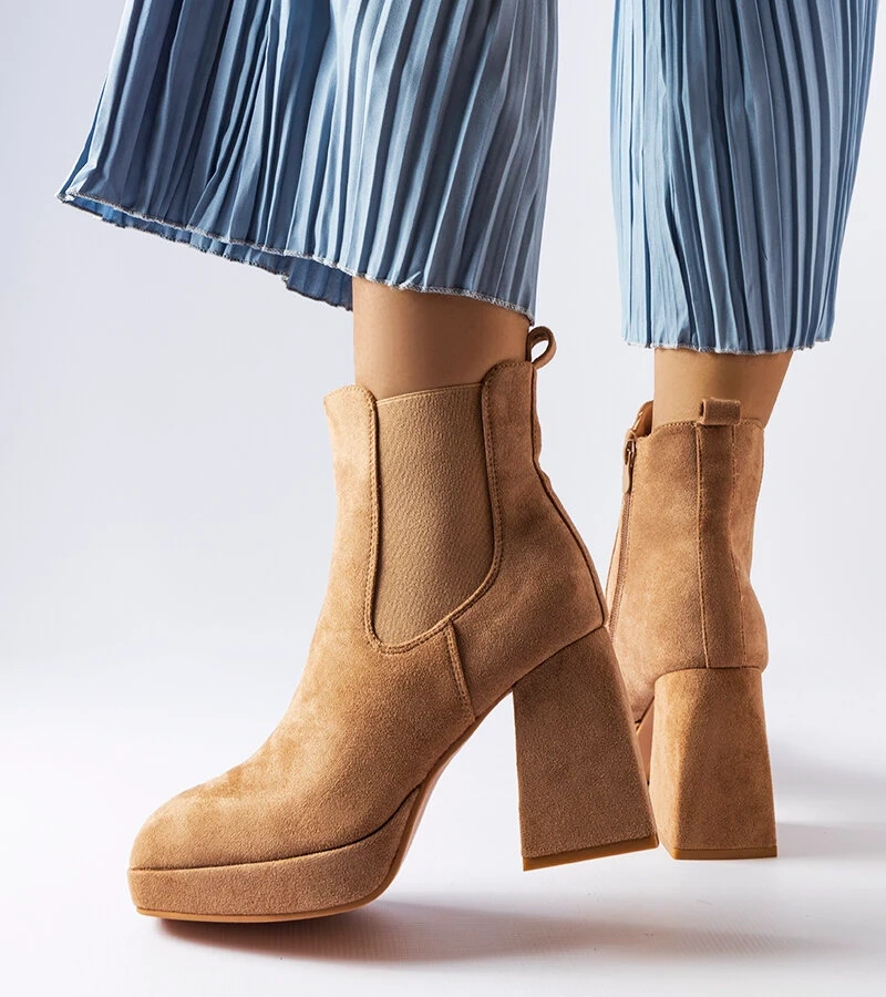 Cizme de provincie din piele ecologică bej