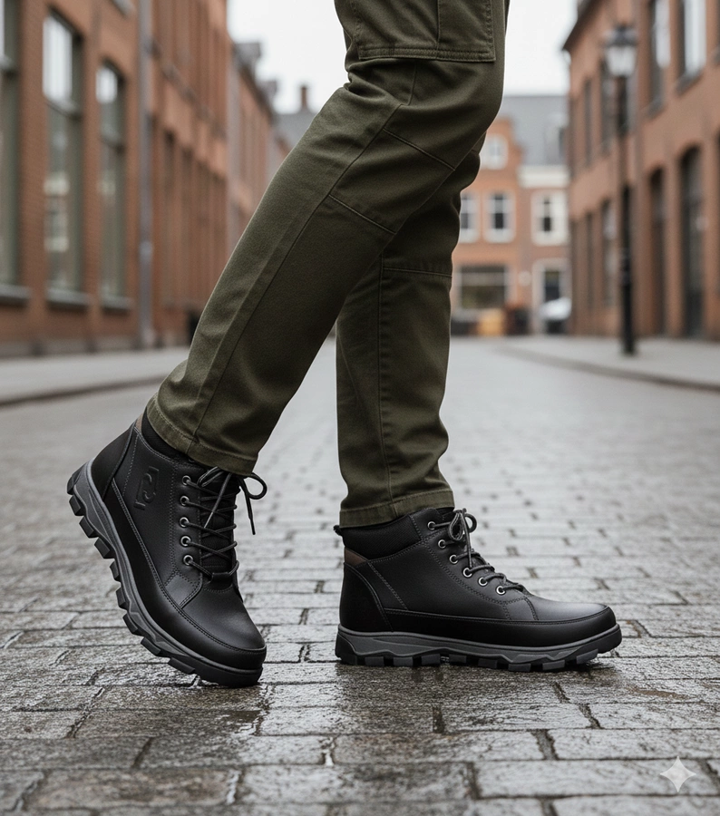 Ghete bărbătești îmblănite negre Elias