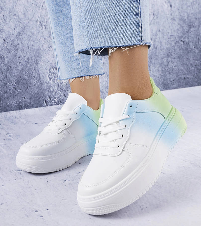 Adidași cu platformă Lance alb și verde