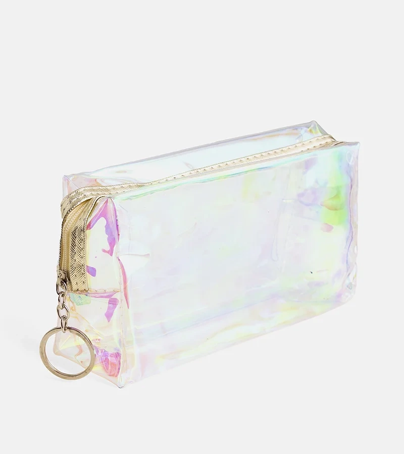 Geantă cosmetică transparentă verde Ferra