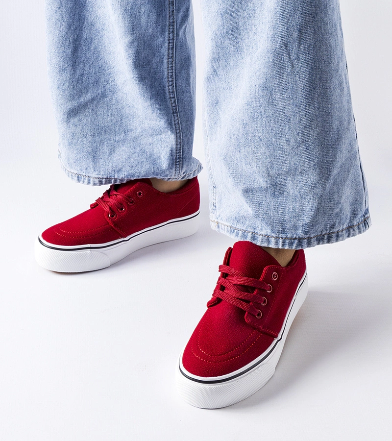 Abboud - pantofi de sport roșii din piele ecologică