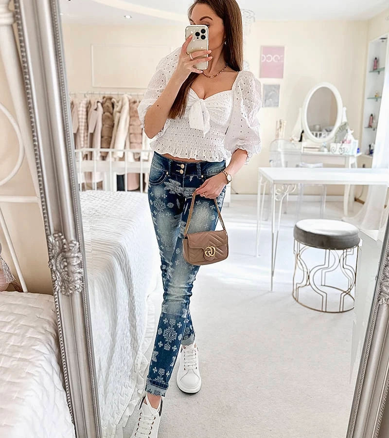 Pantaloni tubulari de blugi pentru femei Dona