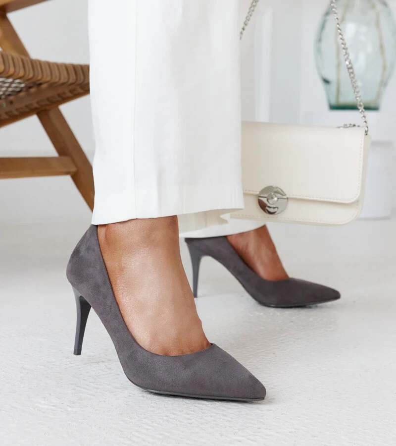 Tocuri gri cu insertie de piele Paume