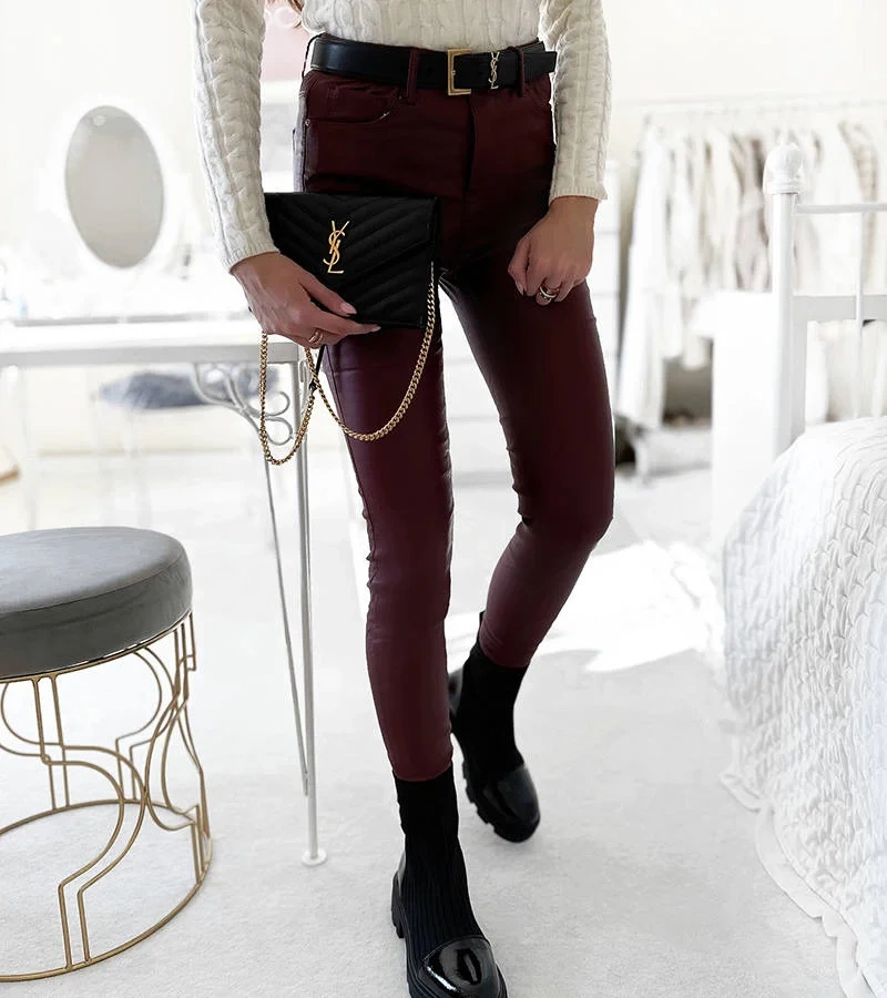 Pantaloni ceruiți maro Benicio