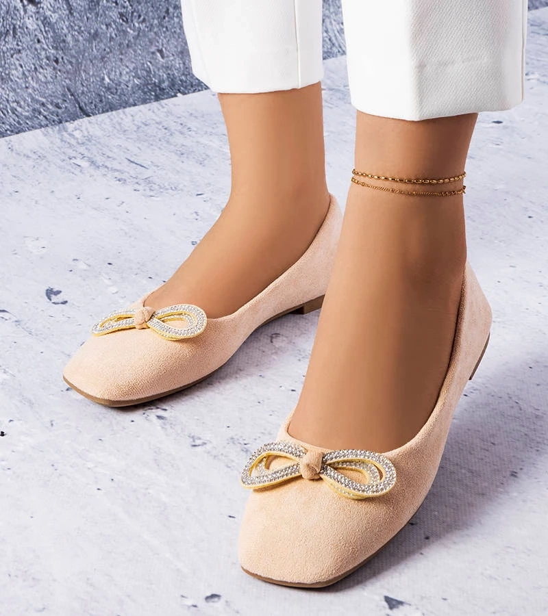 Balerini bej cu fundiță de Gaillou