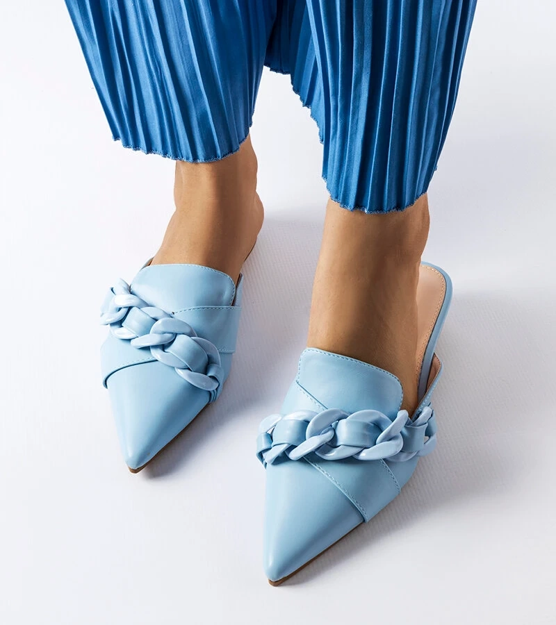 Șlapi albaștri cu lanț Patenaude