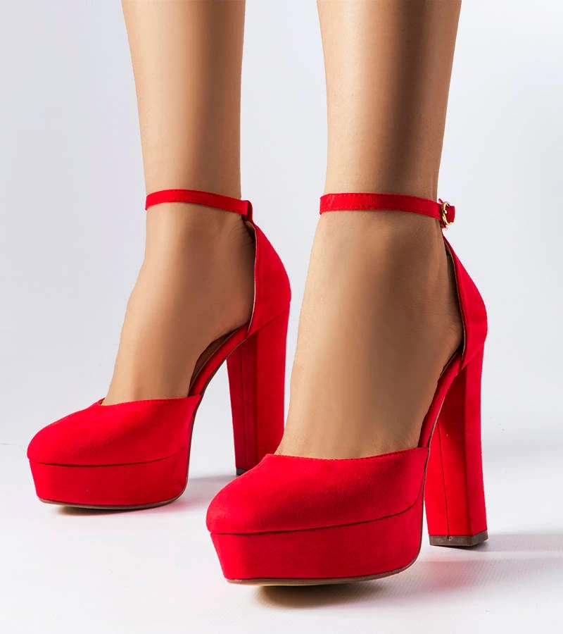 Pantofi roșii Sacré cu toc înalt Sacré