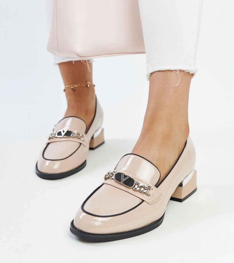 Pantofi de piele bej Vinceza