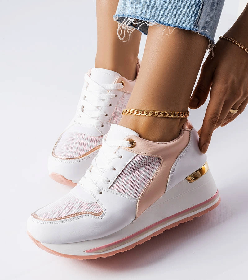 Pouliotte adidași roz pe platforme