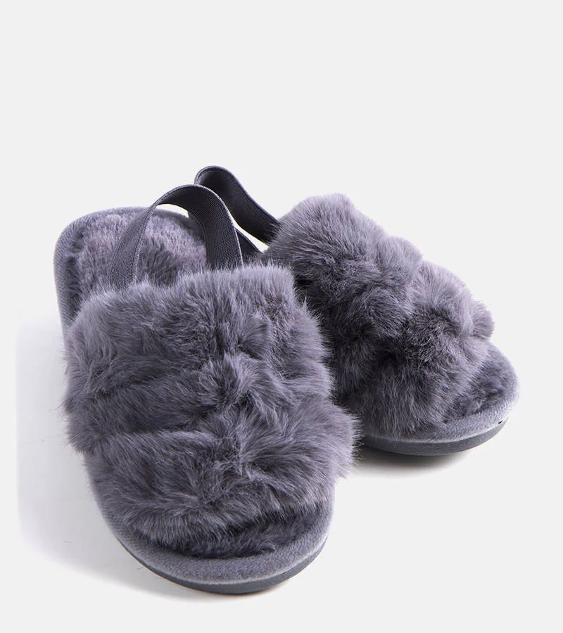 Papuci cu talpă de cauciuc Grey Mia