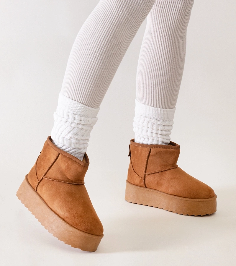 Cizme de zăpadă casual maro cu platformă înaltă Thaisa