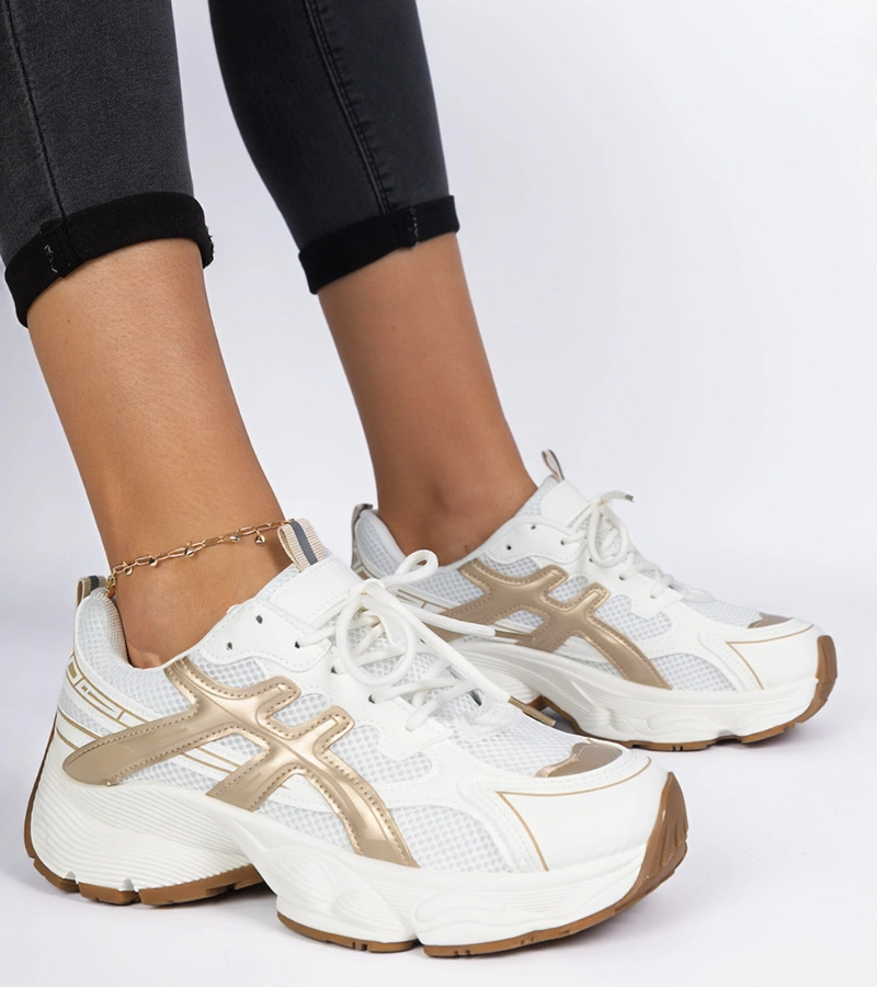 Adidași bej pentru femei cu talpă masivă Enos