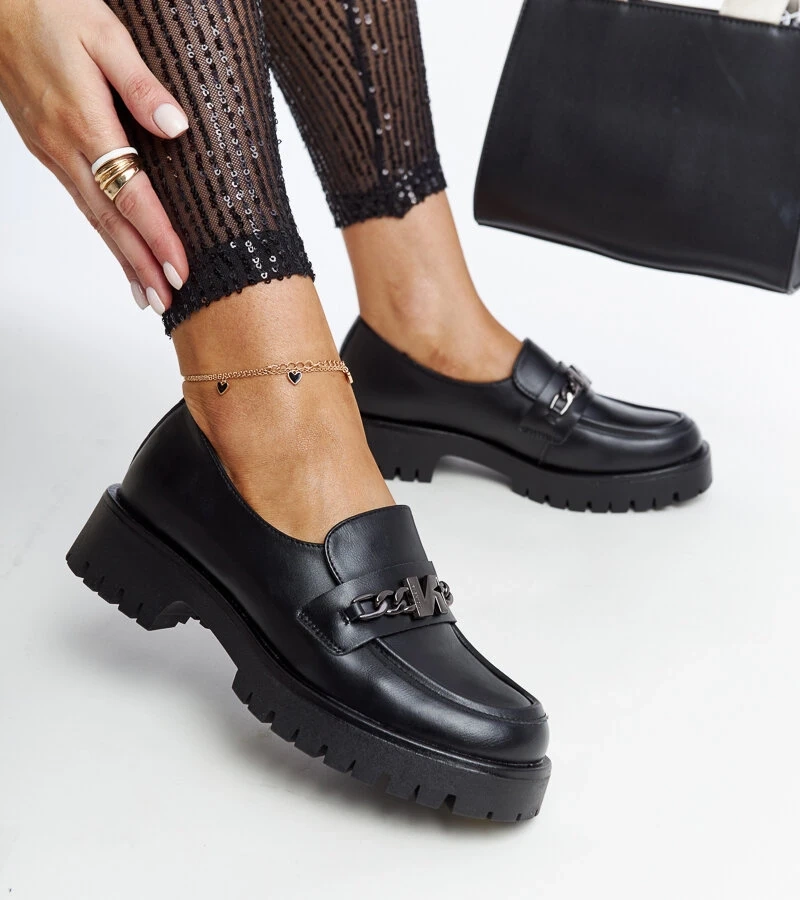 Mocasini negri de piele intoarsa Vinceza