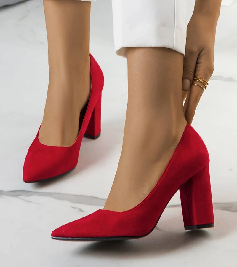 Pantofi stiletto roșii Melvil