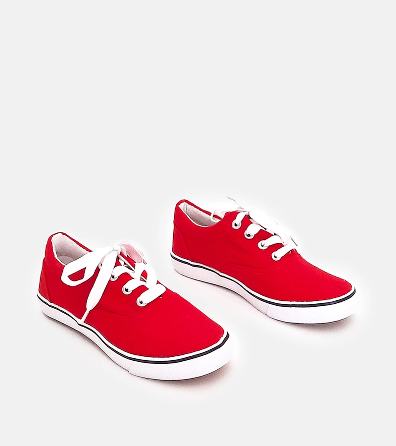 Tenisi roșii pentru copii cu șireturi Bollis