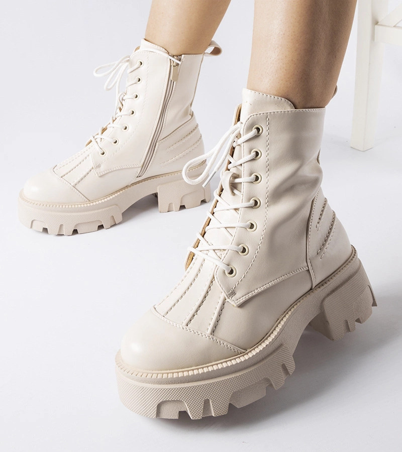 Cizme călduroase bej cu talpă groasă Biagio