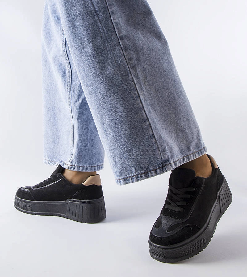 Adidași negri cu platformă de Fabienne