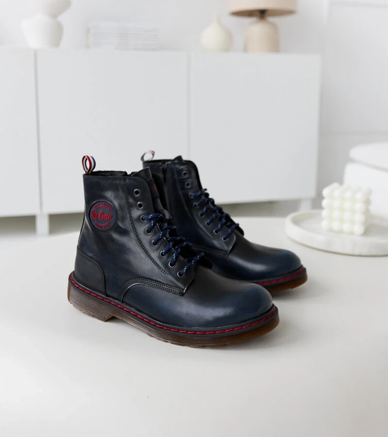 Cizme de piele naturala albastre Lee Cooper LCJP-20-01-014