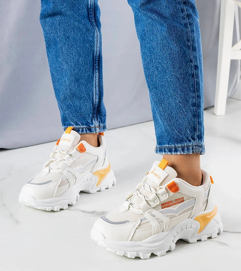 Adidași bej cu inserții neon Opal