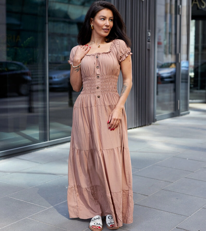 Rochie maro cu pliuri Betsi