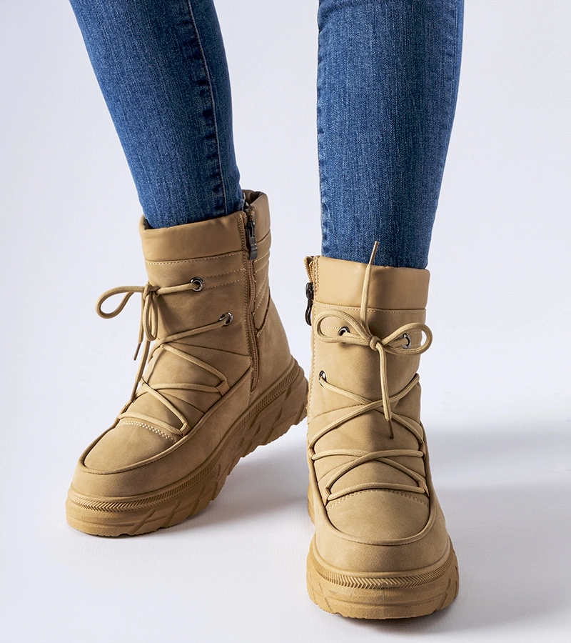 Cizme de zăpadă călduroase mate, de culoare bej, Jamison