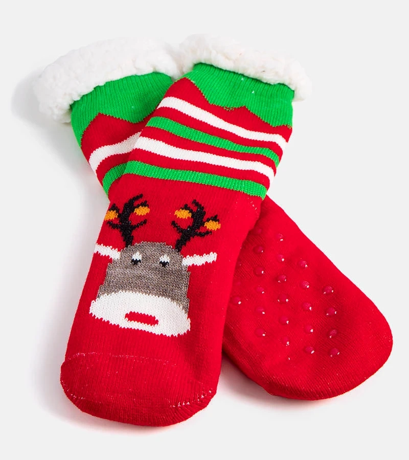 Șosete izolate roșii cu Challi renul