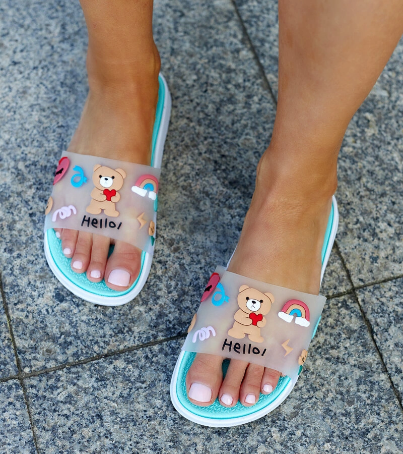 Papuci de mentă cu tocul de cauciuc Diaspa