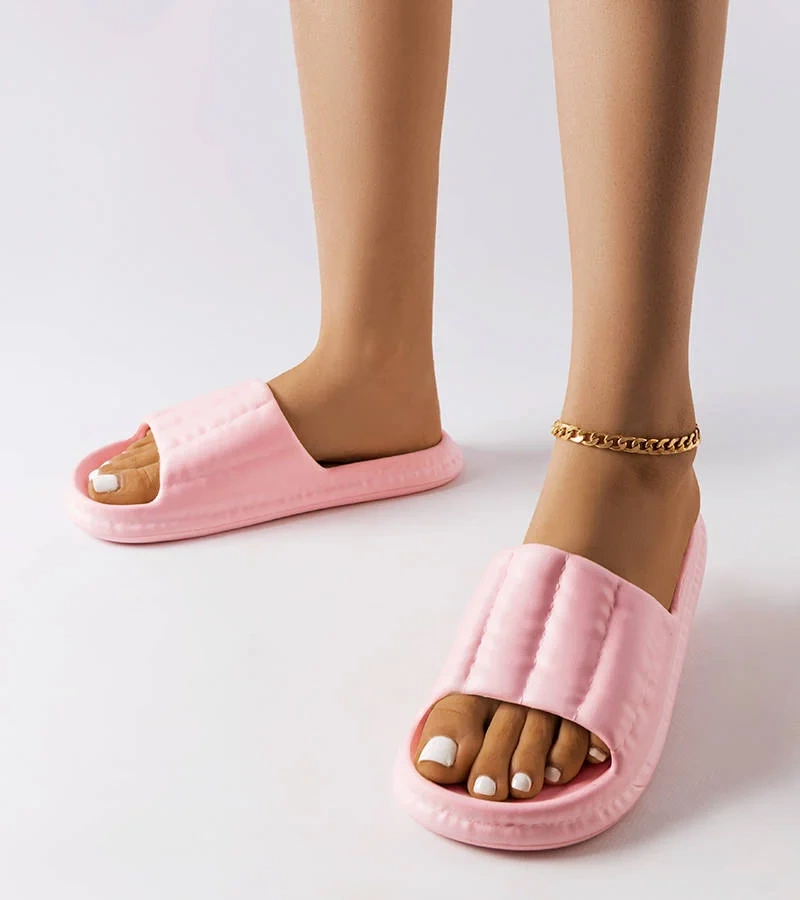 Șlapi de cauciuc Karolin roz