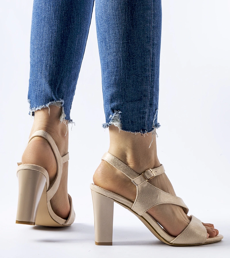 Sandale bej pe toc Murdock