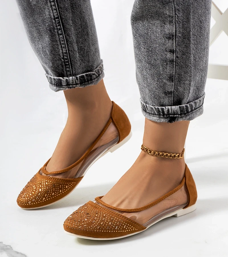 Balerini Malene semitransparenți maro