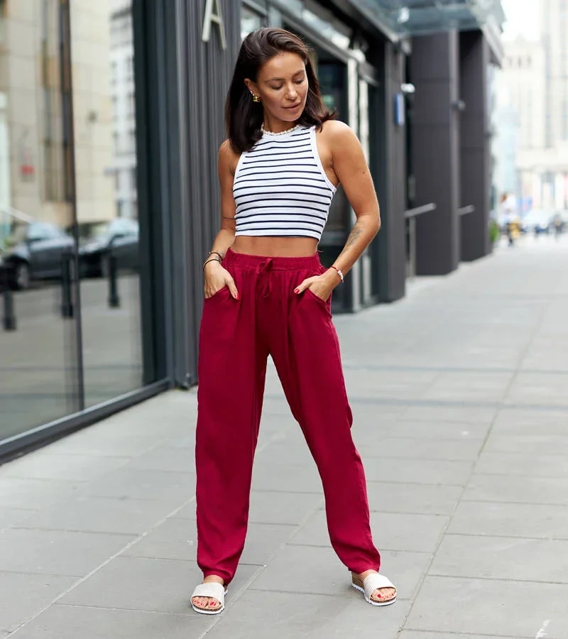 Pantaloni maro Margno cu croială largă