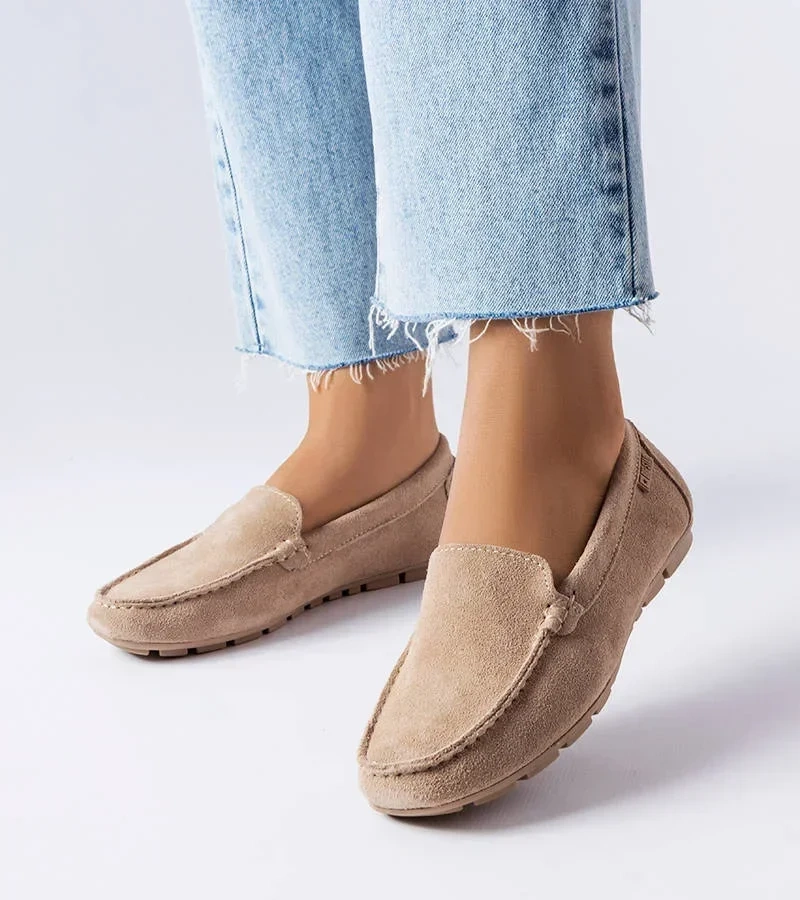 Mocasini din piele bej Big Star JJ274658