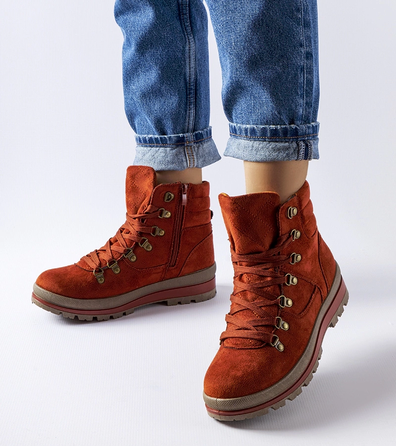 Bocanci de trekking roșii și călduroși Mazara