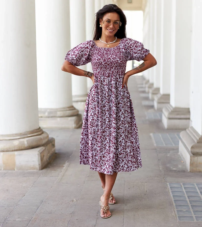 Edoardo rochie roșie cu flori