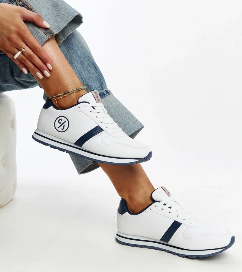 Adidași albastru-alb pentru femei CROSS JEANS