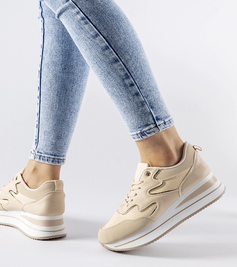 Adidași bej cu platformă Inès