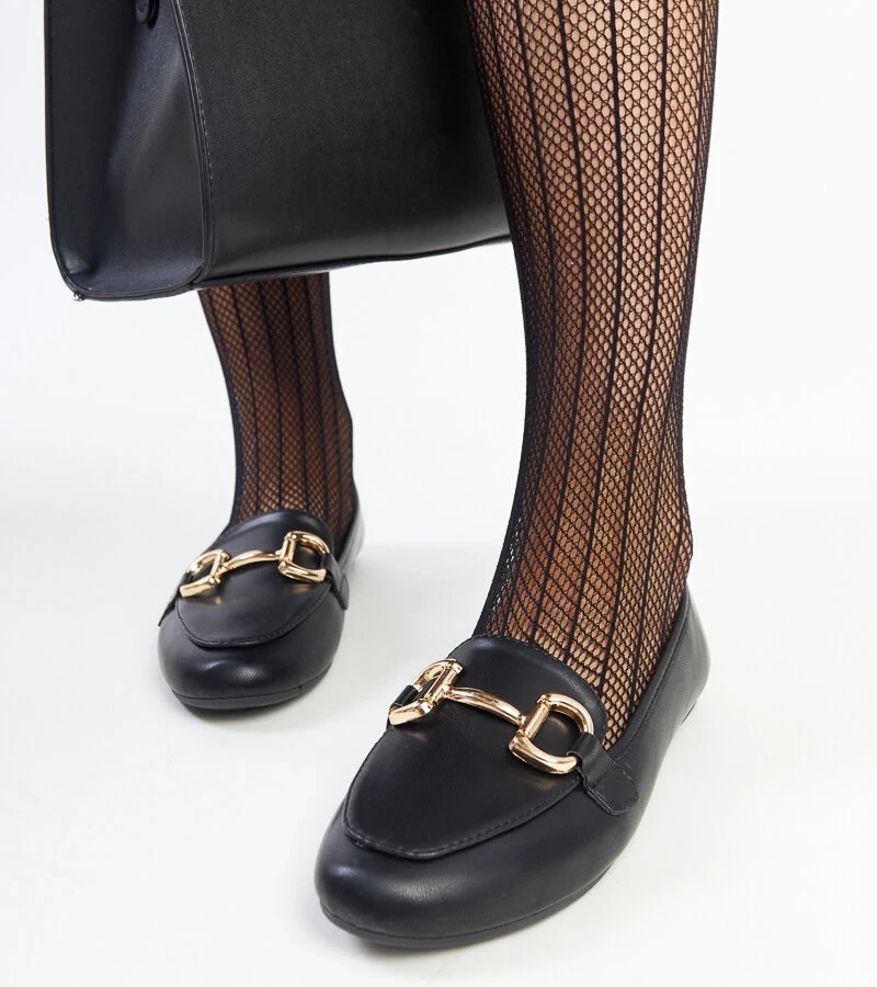 Mocasini negri cu cataramă Tanja