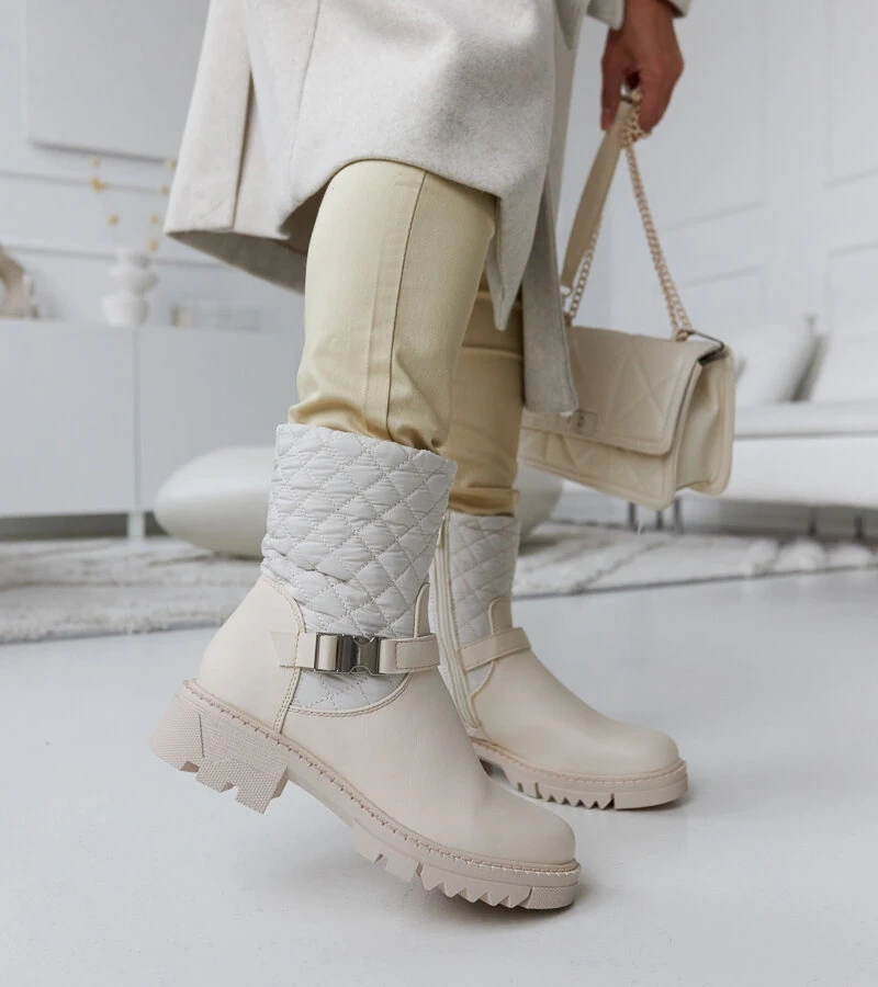 Cizme bej cu cusături decorative Brembo