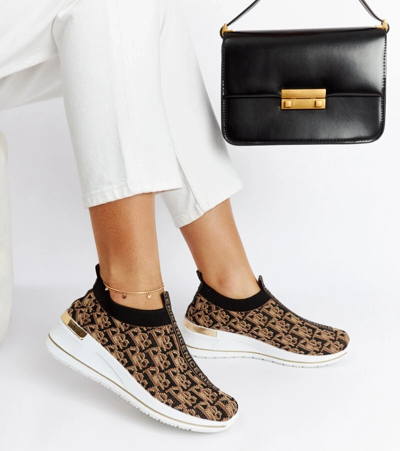 Pantofi Slip On Tartano negri și maro