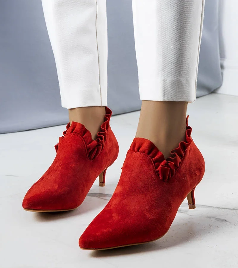 Pantofi roșii cu partea superioară Gavri