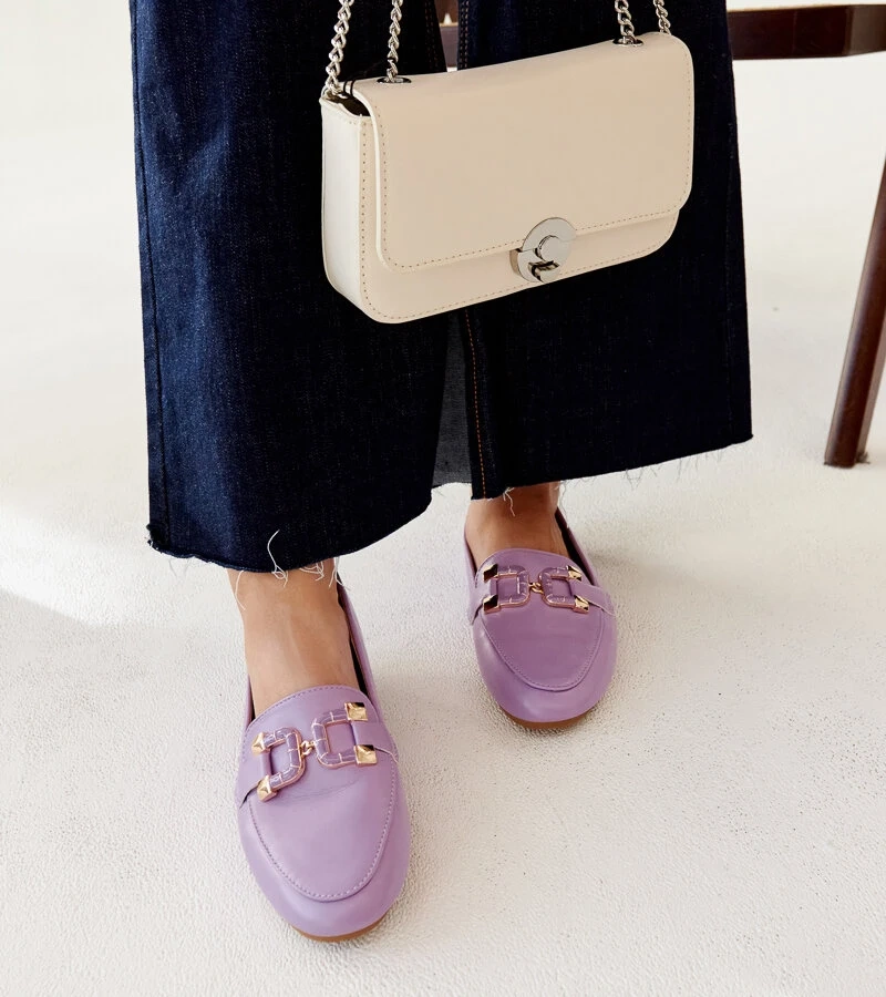 Mocasini violet cu clema Comerio