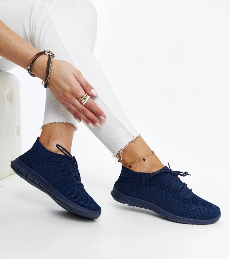 Sneakers de material albastru închis Zahira